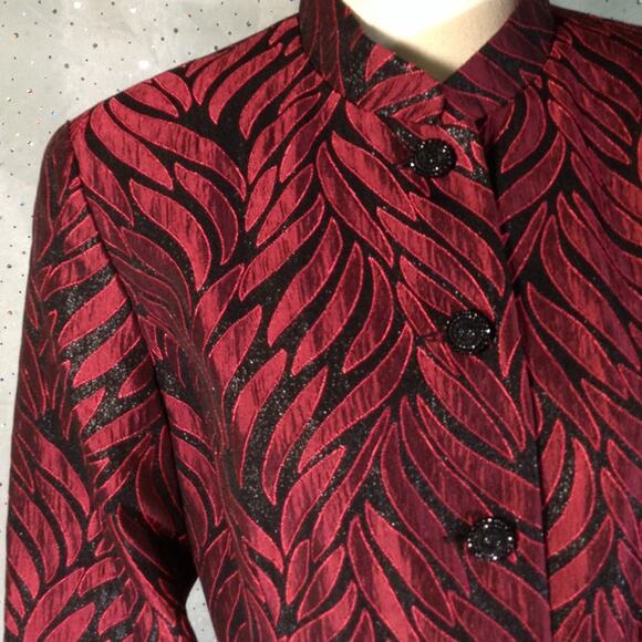 DRESS BARN Collection Red Sparkle Blazer Medium - Picture 2 of 4
